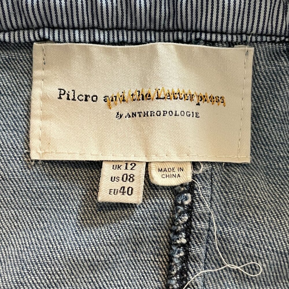 Anthropologie Pilcro and the Letterpress Denim Overall Jumpsuit Size 8 - Picture 3 of 13
